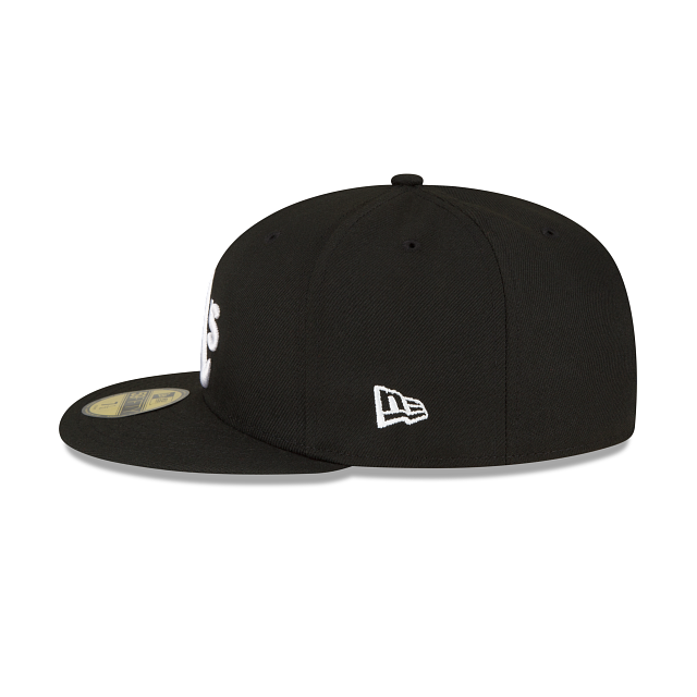 Athletics Sidepatch Black 59FIFTY Fitted Hat