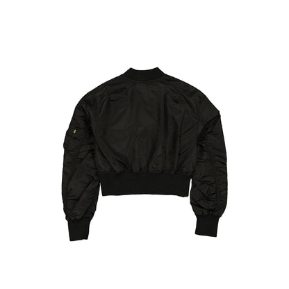 Alpha Industries x San Diego Padres Black and Gold Women's Cropped L-2B Bomber Jacket
