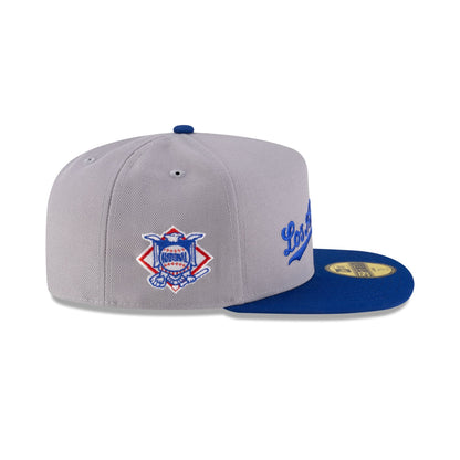 Just Caps League Sidepatch Gray Los Angeles Dodgers 59FIFTY A-Frame Fitted Hat